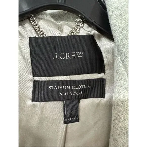 J Crew Stadium Cloth Fur Lined Wool Coat Size 0 - Picture 7 of 9